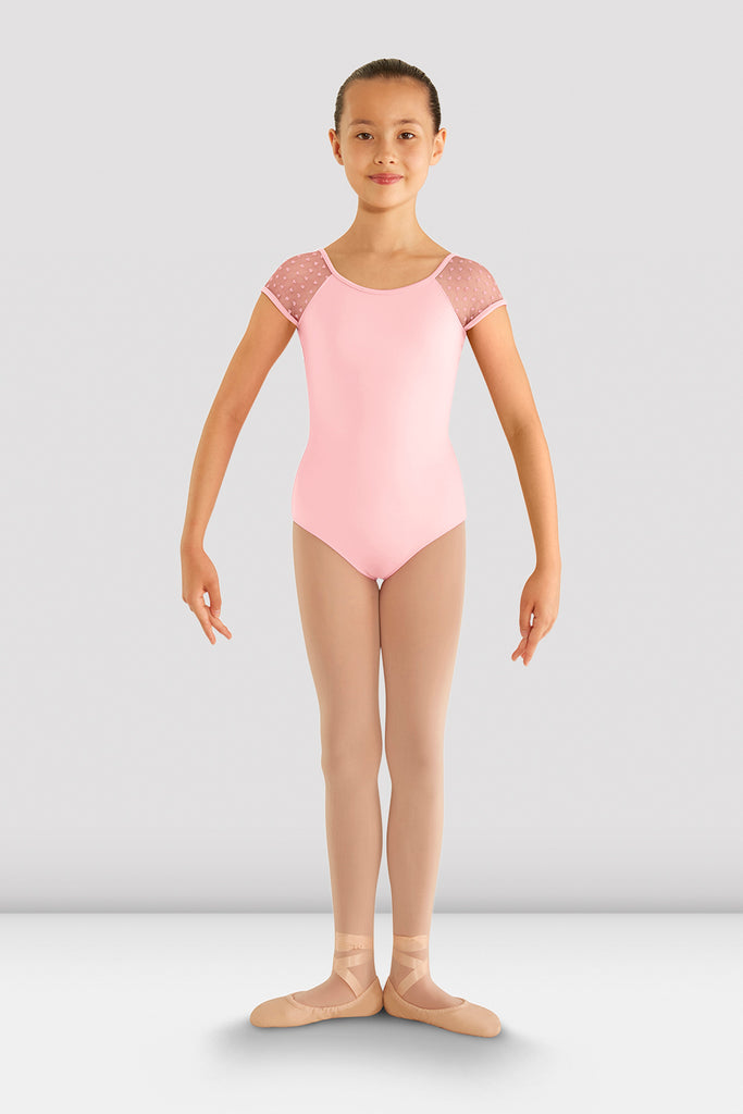 Girls Heart Mesh Cap Sleeve Leotard - BLOCH US